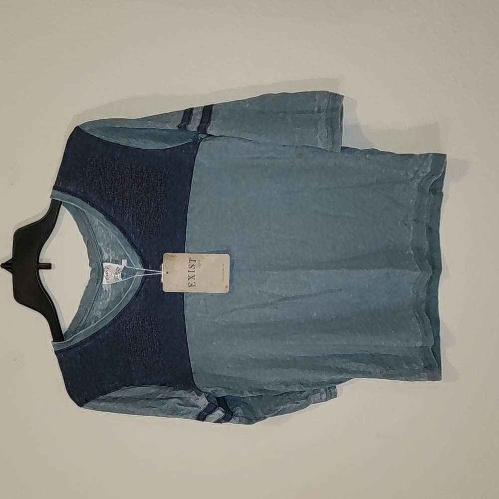 Exist Navy Blue & Teal Vintage Baseball T-shirt